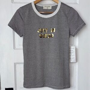 BOW & DRAPE JUST IN QUESO STRIPED TEE
